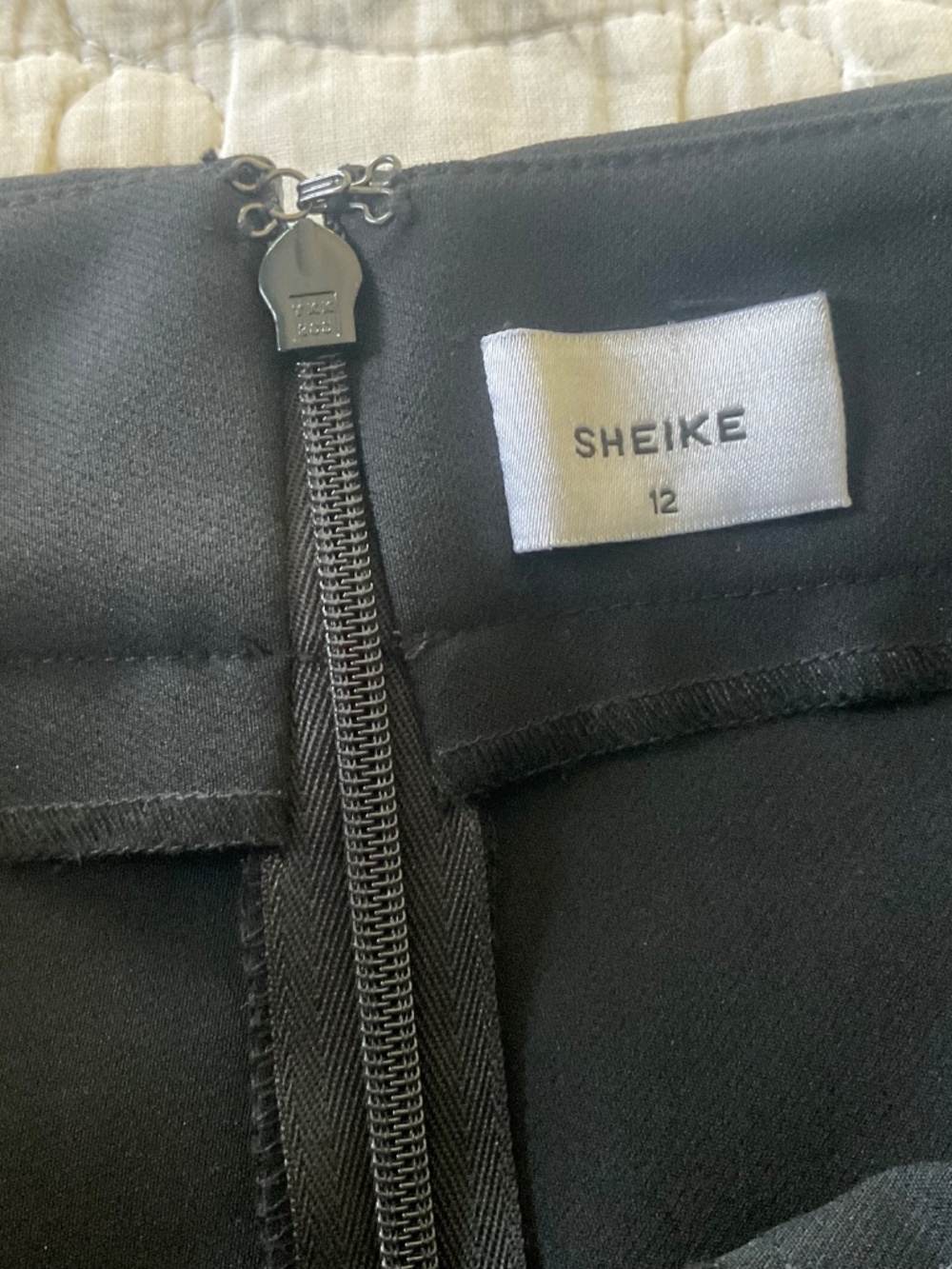 SHEIKE Black Trousers Dress Pants w/ Front Seams Gold Belt Accent - Picture 3 of 12